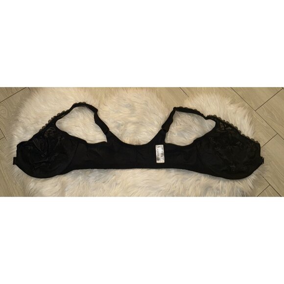Glamorise 9245 WonderWire Front Close Stretch Lace Bra UW Womens 42C Black - Picture 5 of 6